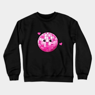 A Cute Kawaii Pink Disco ball - sticker Crewneck Sweatshirt